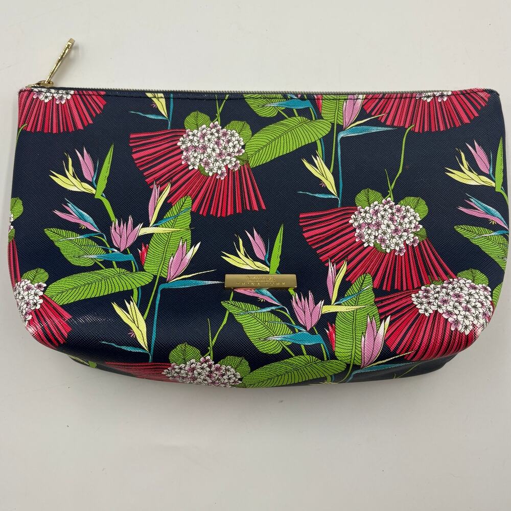 Trina Turk Cosmetic Case Midnight Paradise Floral Print Makeup Travel Bag